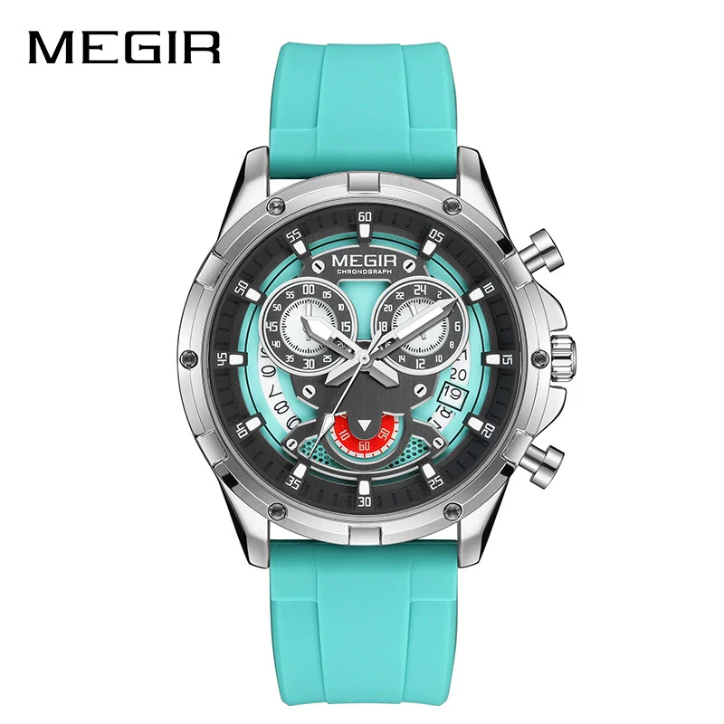 Men's Multifunction Luminous Calendar Watch Clown Style Alloy Case Silicone Strap - Image 7