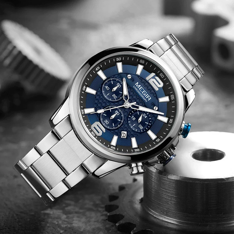 Men's Multifunctional Business Sports Quartz Watch Alloy Case Stainless Steel Belt Round Dial - Image 2