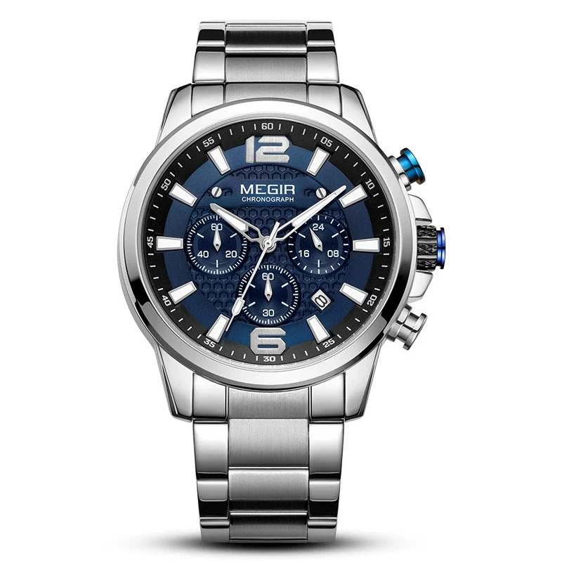 Men's Multifunctional Business Sports Quartz Watch Alloy Case Stainless Steel Belt Round Dial - Image 7
