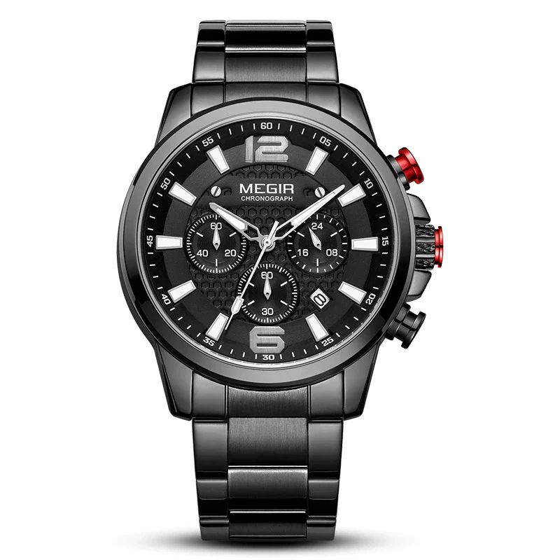 Men's Multifunctional Business Sports Quartz Watch Alloy Case Stainless Steel Belt Round Dial - Image 8