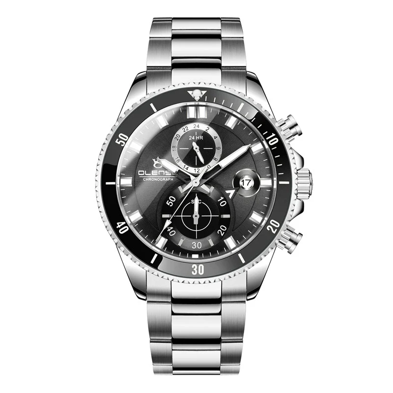 Men's Multifunctional Creative Business Watch With Round Dial Stainless Steel Band Metal Case - Image 2