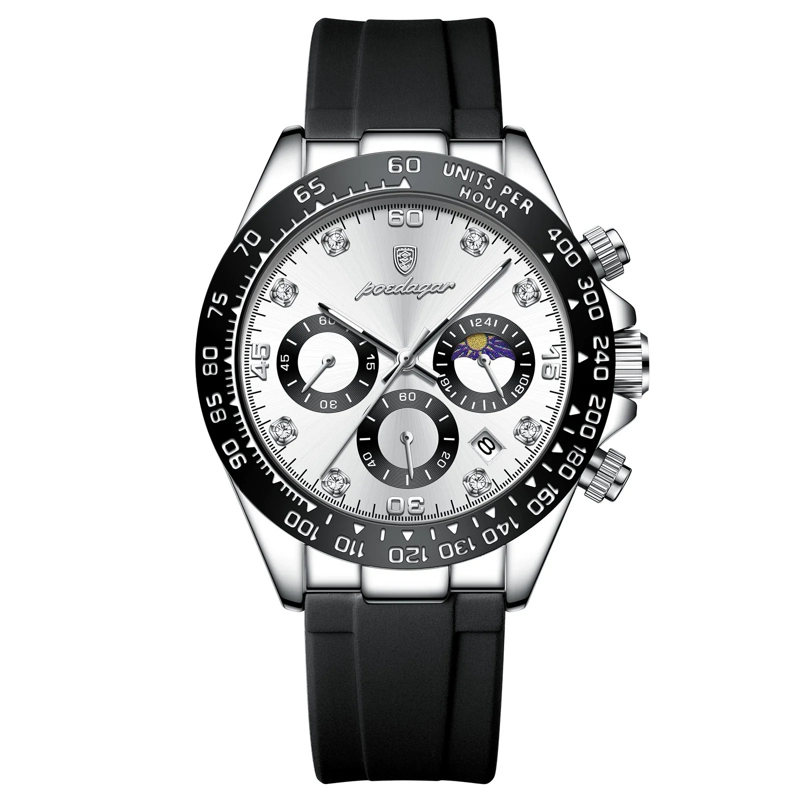Men's Multifunctional Leisure Waterproof Quartz Watch Alloy Case Stainless Steel Strap Round Dial - Image 6