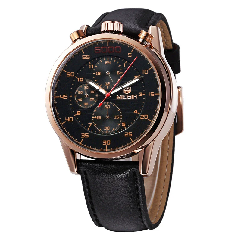 Men's Multifunctional Waterproof Luminous Watch Alloy Case Leather Canvas Strap Round Dial - Image 13