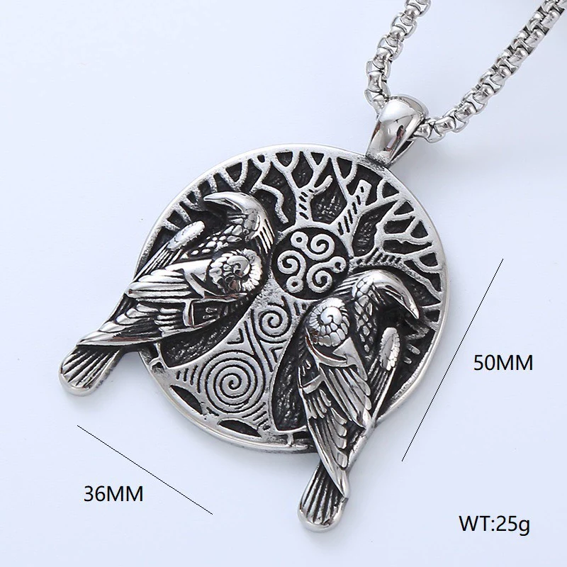 Men's Necklace Titanium Steel Geometric Lion Head Retro Punk Style Polished - Image 22