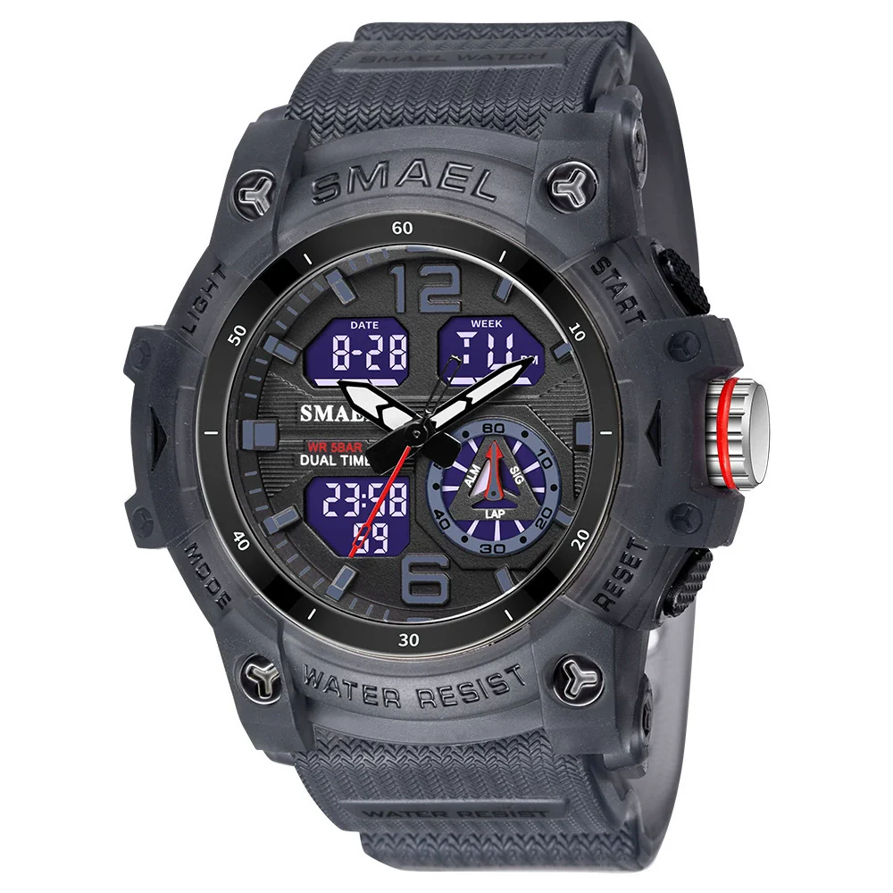 Men's Outdoor Sports Multifunctional Waterproof Watch With Pu Strap And Resin Case Round Dial - Image 12