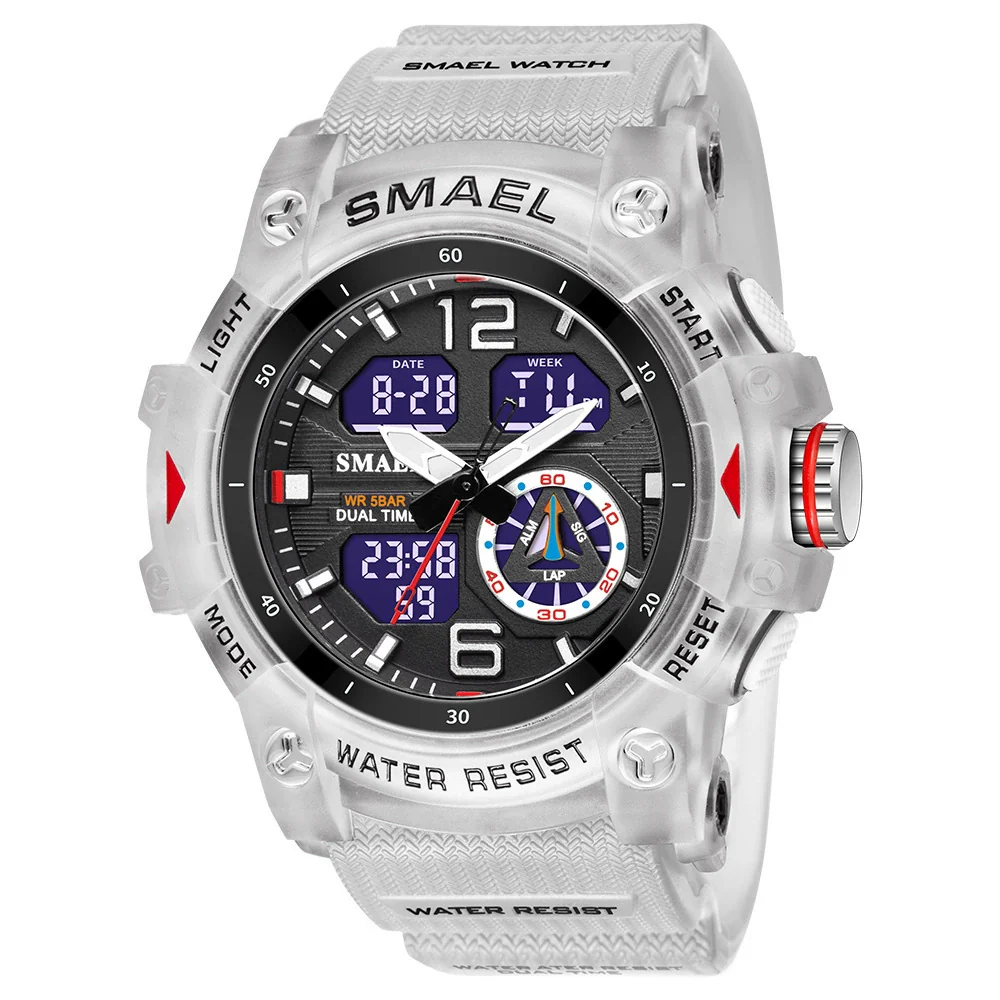 Men's Outdoor Sports Multifunctional Waterproof Watch With Pu Strap And Resin Case Round Dial - Image 13