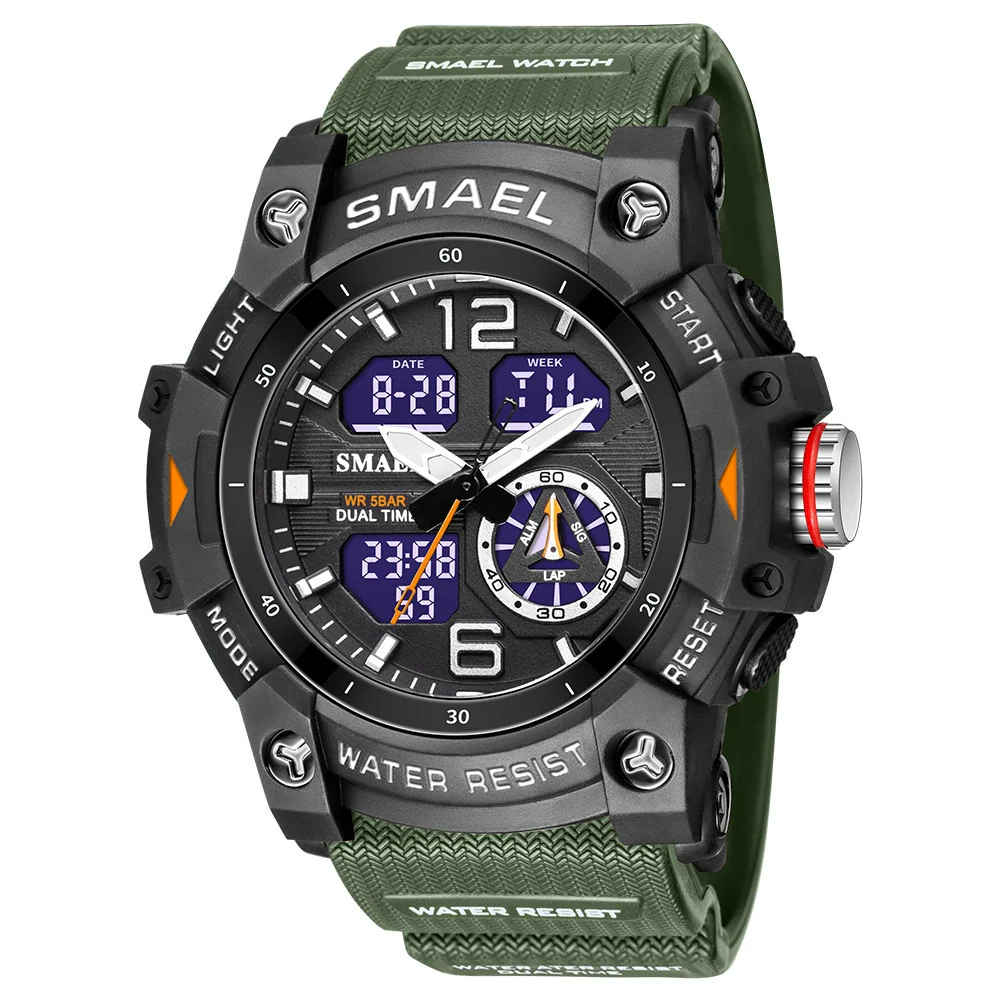 Men's Outdoor Sports Multifunctional Waterproof Watch With Pu Strap And Resin Case Round Dial - Image 14
