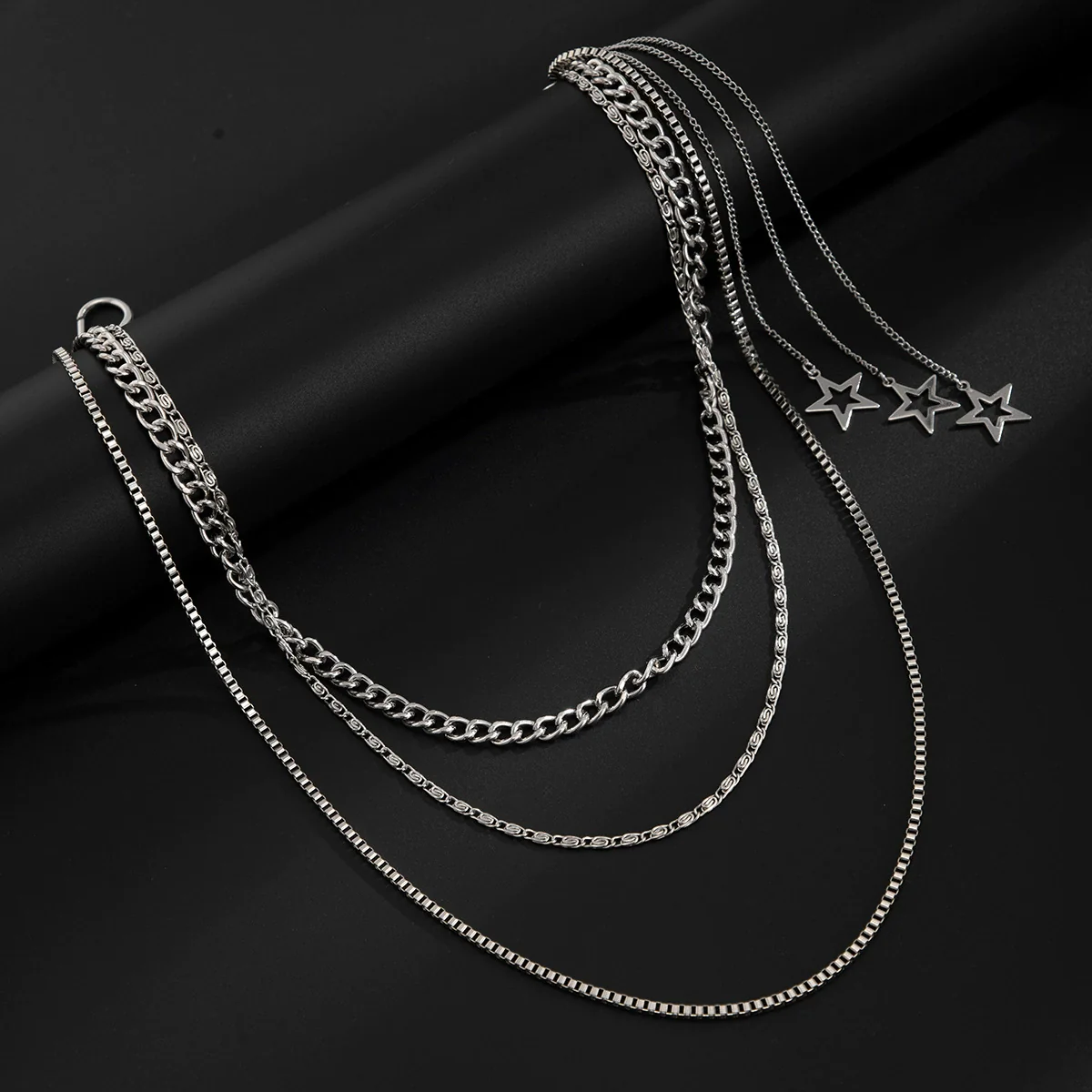Men's Punk Metal Hiphop Waist Chain With Tassel And Fivepointed Star Accessories - Image 4