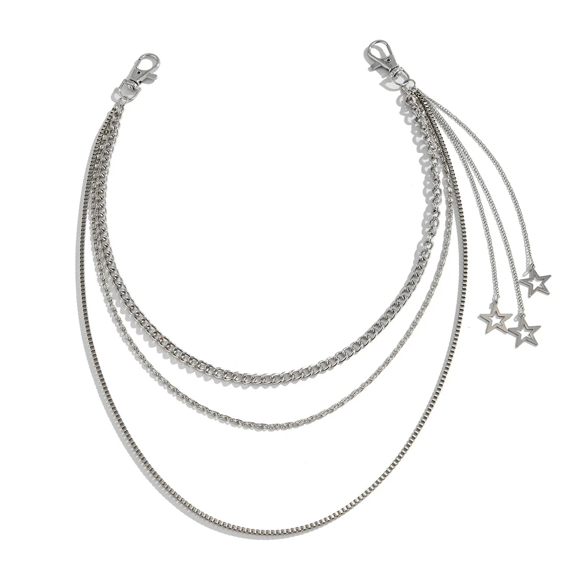 Men's Punk Metal Hiphop Waist Chain With Tassel And Fivepointed Star Accessories - Image 5