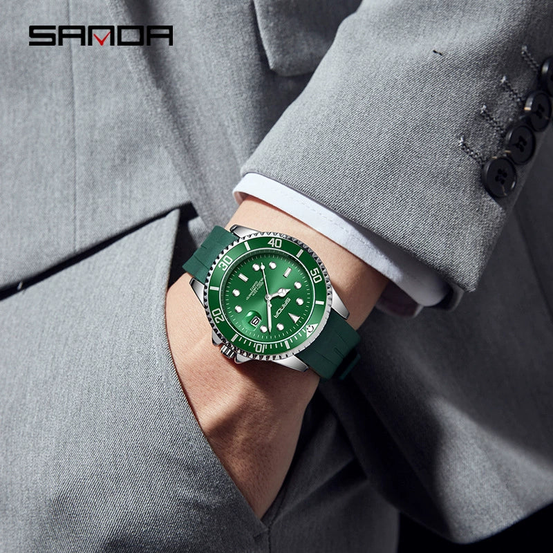Men's Quartz Watch Alloy Case Silicone Strap Round Dial Leisure Style - Image 2