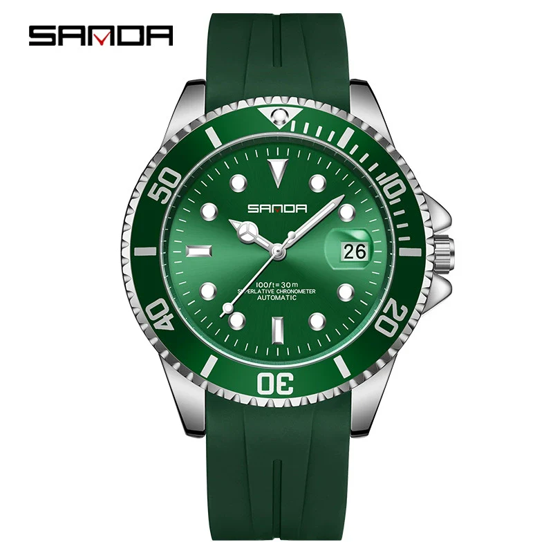 Men's Quartz Watch Alloy Case Silicone Strap Round Dial Leisure Style - Image 3