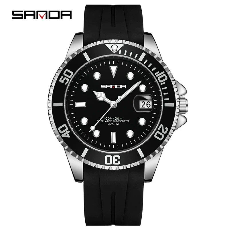 Men's Quartz Watch Alloy Case Silicone Strap Round Dial Leisure Style - Image 5
