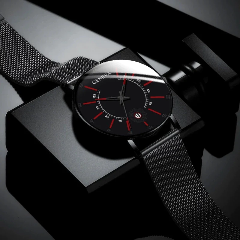 Men's Quartz Watch Alloy Iron Stainless Steel Ordinary Glass Mirror Round Leisure Ultrathin Life Waterproof - Image 3