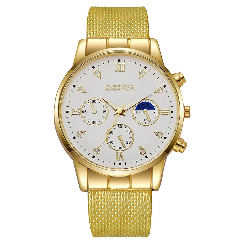 Men's Quartz Watch With Silicone Mesh Band Alloy Case Stainless Steel Strap And Buckle Round Dial Mineral Reinforced Glass Mirror Business Style Luminous - Image 6