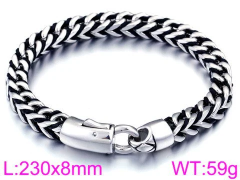 Men's Retro Hiphop Style Titanium Steel Woven Rope Bracelet With Geometric Pattern And Electroplating Treatment - Image 8