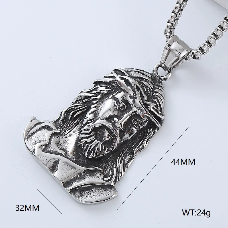 Men's Retro Punk Street Fashion Long Stainless Steel Necklace With Geometric Pattern And Polishing Treatment - Image 12