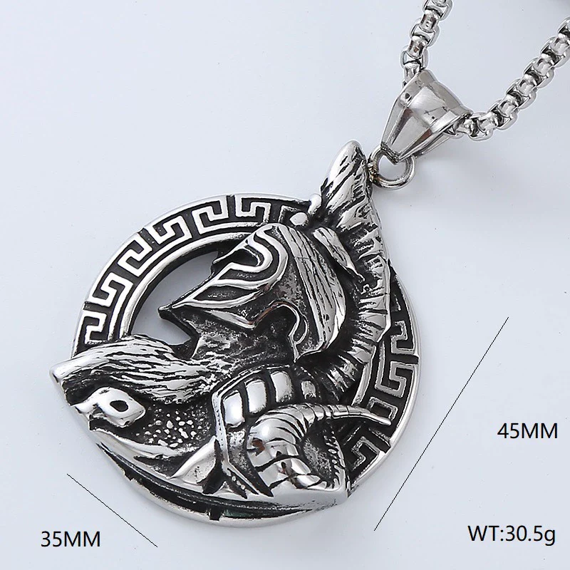 Men's Retro Punk Street Fashion Long Stainless Steel Necklace With Geometric Pattern And Polishing Treatment - Image 16