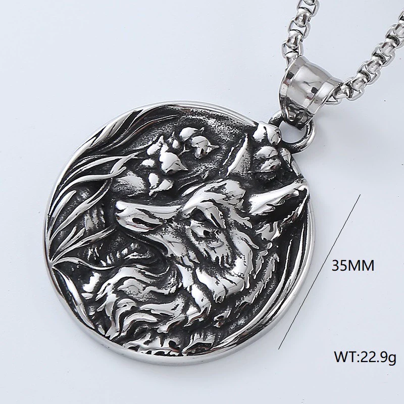 Men's Retro Punk Street Fashion Long Stainless Steel Necklace With Geometric Pattern And Polishing Treatment - Image 17