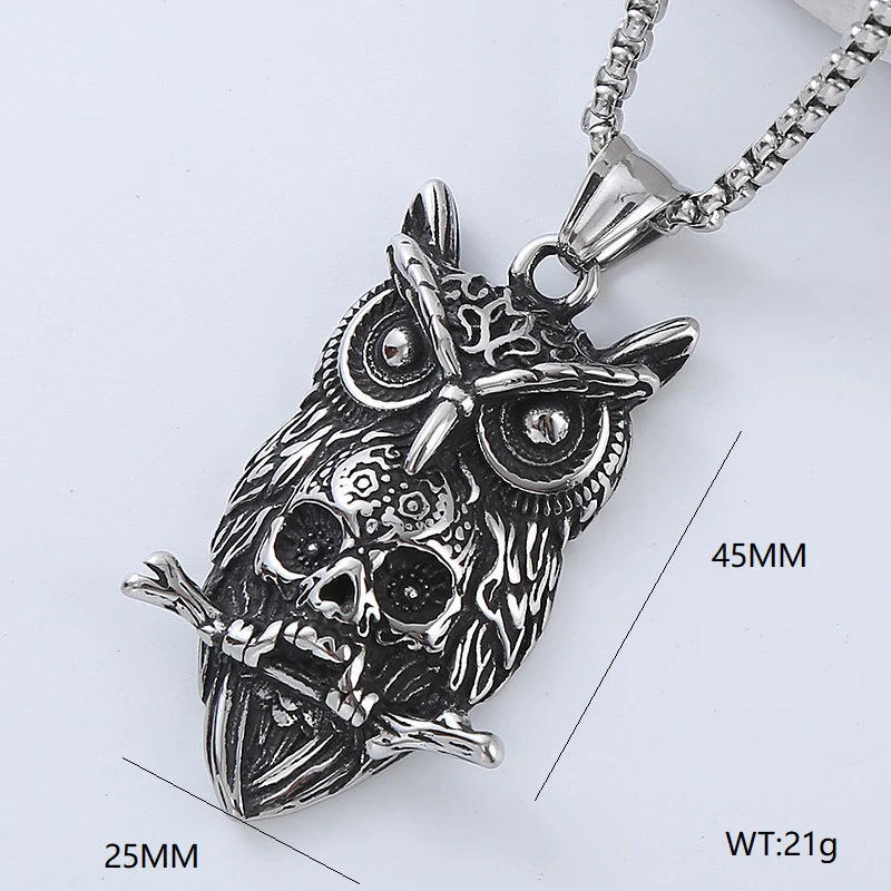 Men's Retro Punk Street Fashion Long Stainless Steel Necklace With Geometric Pattern And Polishing Treatment - Image 18