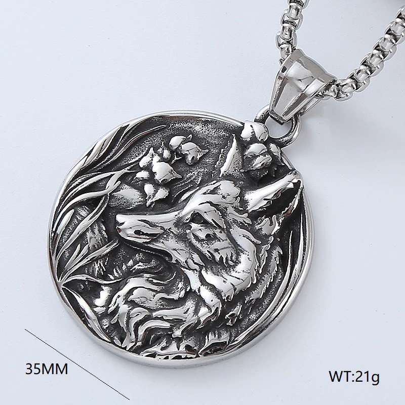Men's Retro Punk Street Fashion Long Stainless Steel Necklace With Geometric Pattern And Polishing Treatment - Image 20