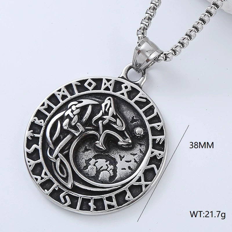 Men's Retro Punk Street Fashion Long Stainless Steel Necklace With Geometric Pattern And Polishing Treatment - Image 23