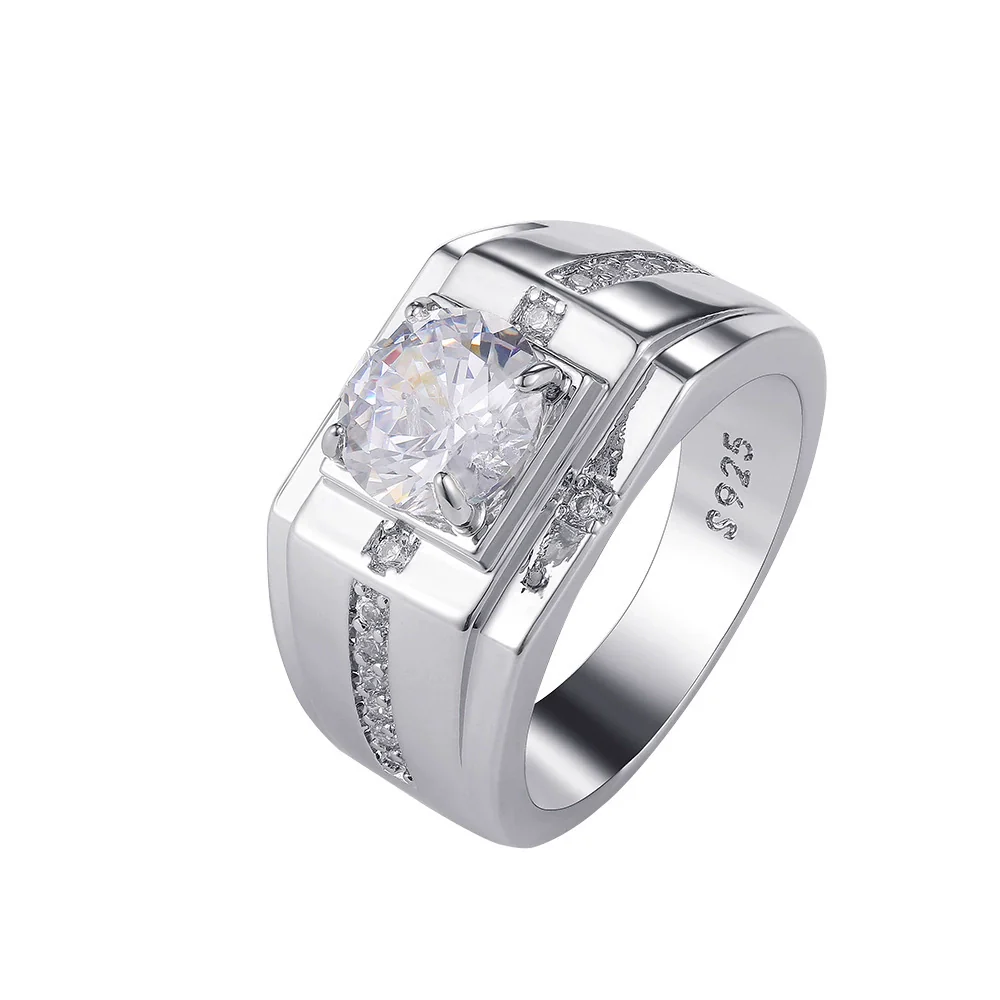 Men's Ring Copper Geometric Inlaid Zircon - Image 5