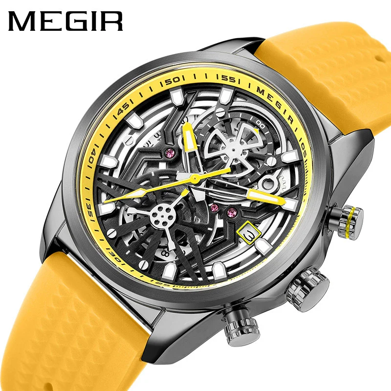 Men's Silicone Alloy Quartz Watch Business Style Round Dial Spiral Crown Pin Buckle - Image 4