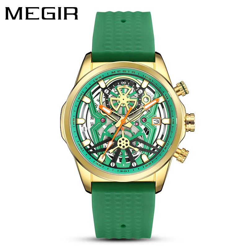 Men's Silicone Alloy Quartz Watch Business Style Round Dial Spiral Crown Pin Buckle - Image 7