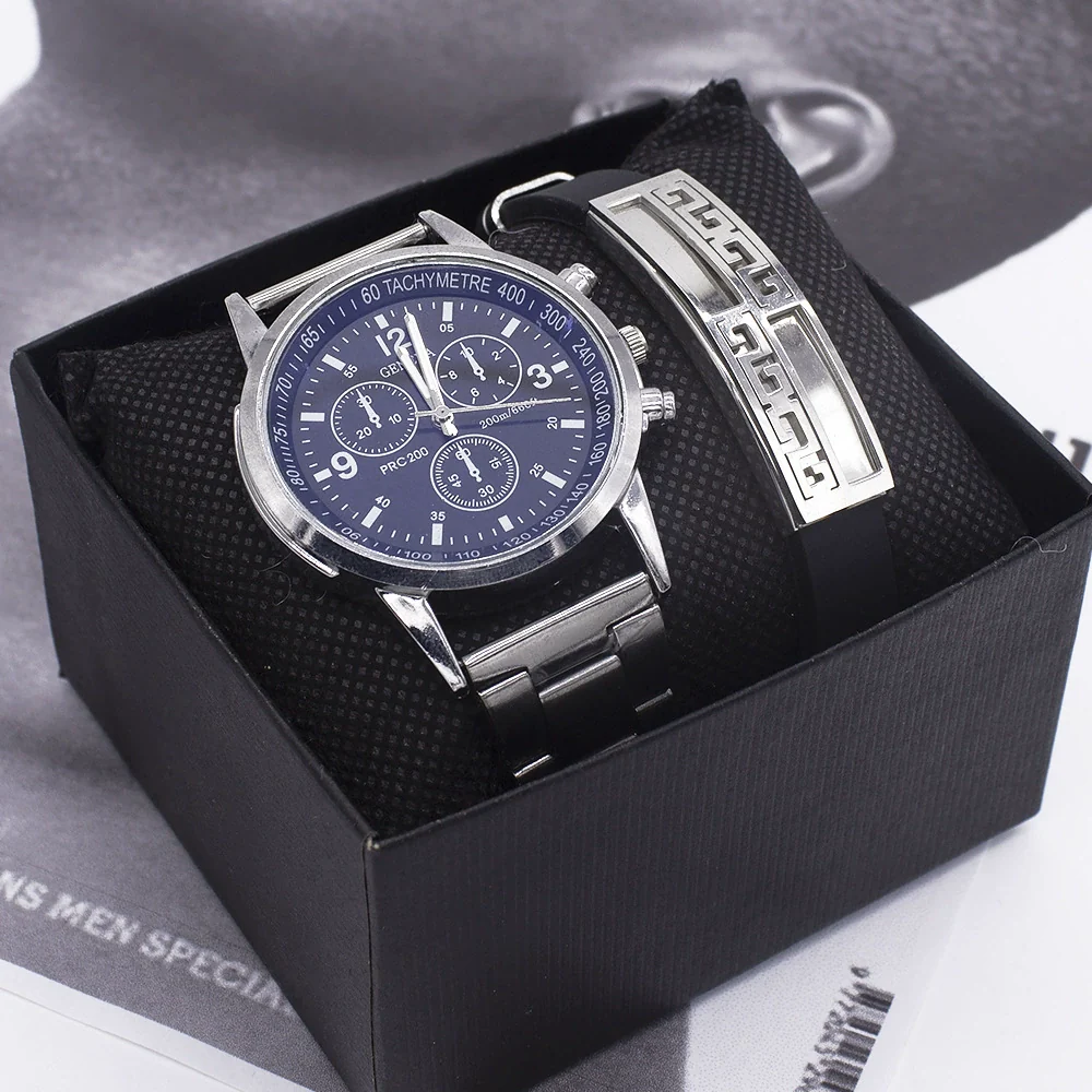 Men's Simple Style Alloy Wrist Watch With Round Dial And Stainless Steel Single Folding Buckle
