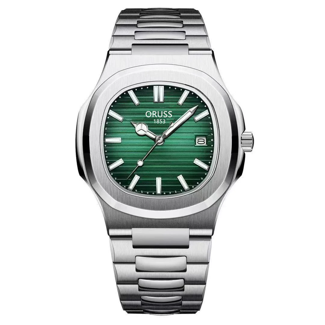 Men's Sport Stainless Steel And Sapphire Crystal Glass Mirror Round Dial Quartz Watch - Image 3