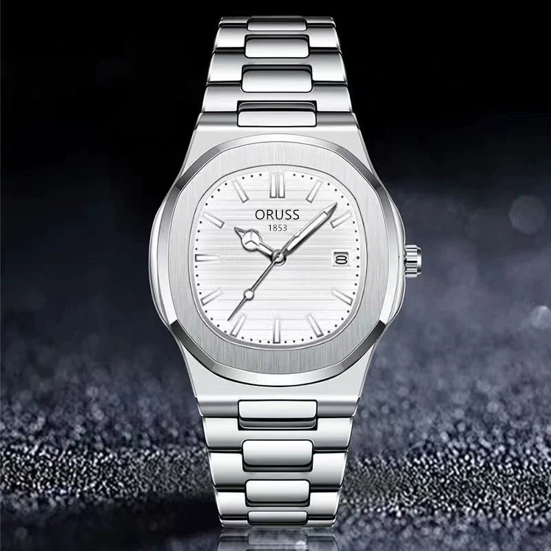 Men's Sport Stainless Steel And Sapphire Crystal Glass Mirror Round Dial Quartz Watch - Image 5