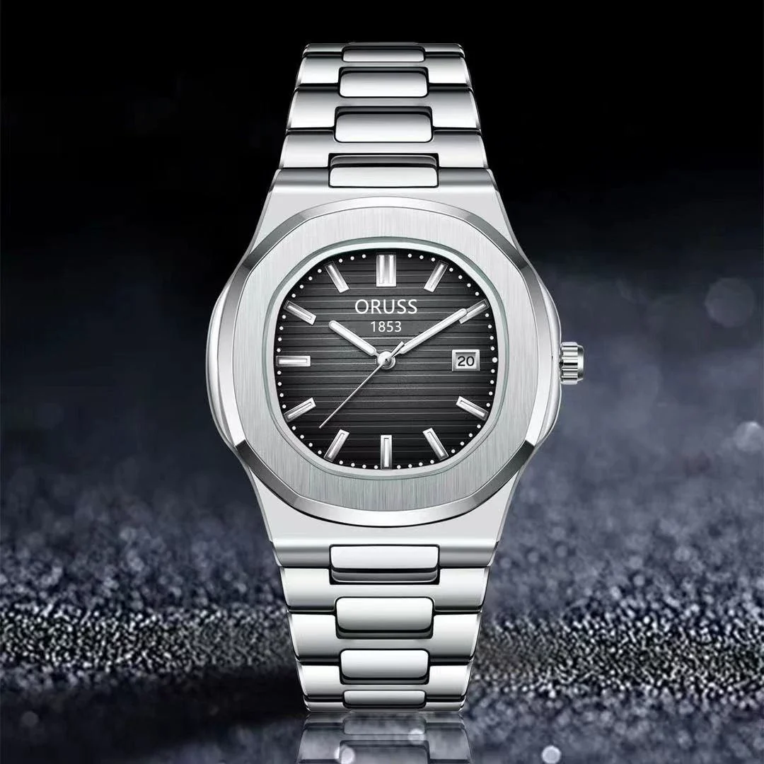 Men's Sport Stainless Steel And Sapphire Crystal Glass Mirror Round Dial Quartz Watch - Image 6