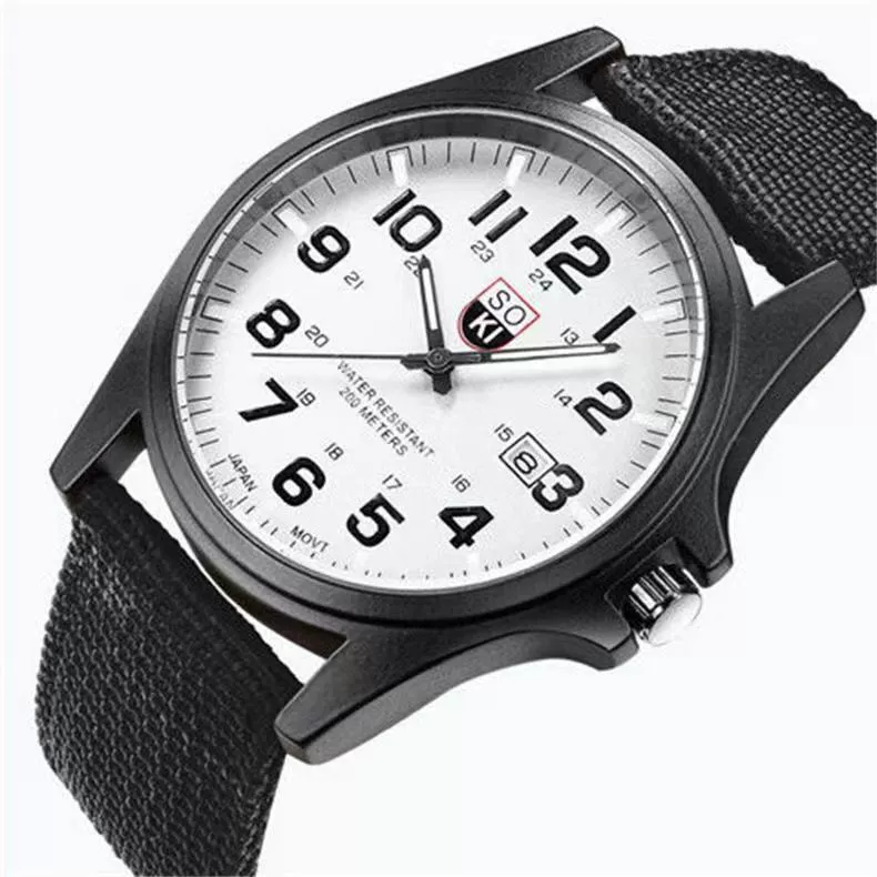 Men's Sports Alloy Casual Quartz Watch With Nylon Braided Belt And Round Dial - Image 4