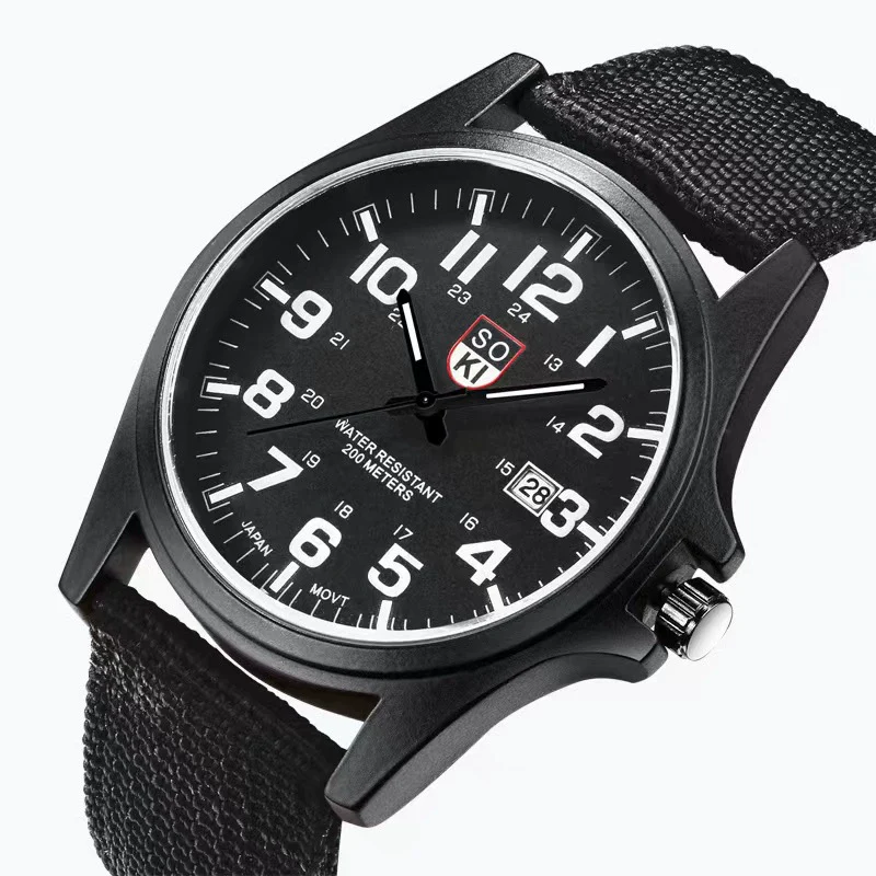 Men's Sports Alloy Casual Quartz Watch With Nylon Braided Belt And Round Dial - Image 5
