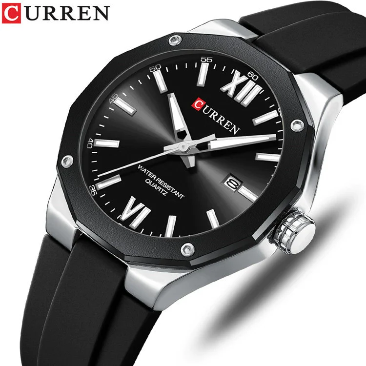 Men's Sports Casual Alloy And Silicone Watch With Round Dial Waterproof - Image 3