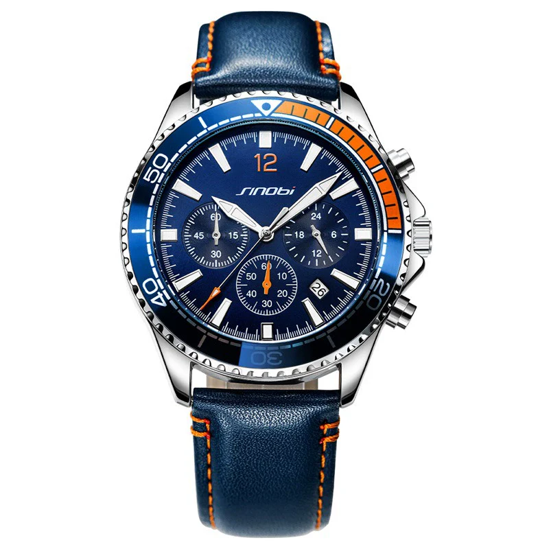 Men's Sports Casual Belt Watch Alloy Case Pu Strap Stainless Steel Buckle Round Dial
