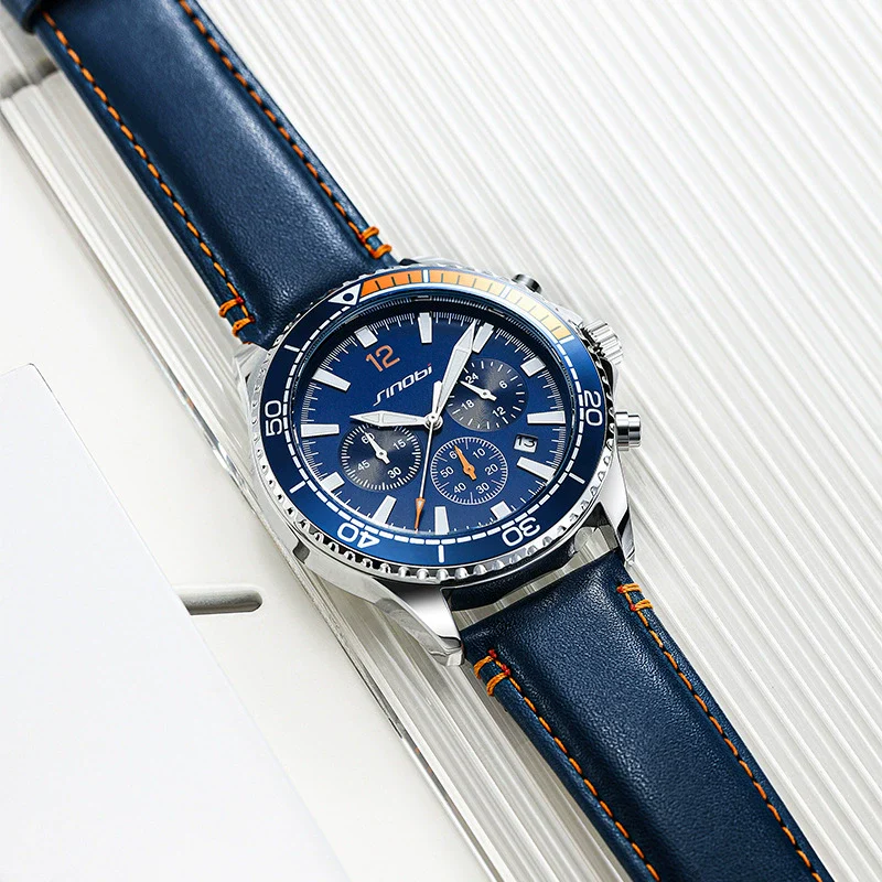 Men's Sports Casual Belt Watch Alloy Case Pu Strap Stainless Steel Buckle Round Dial - Image 2