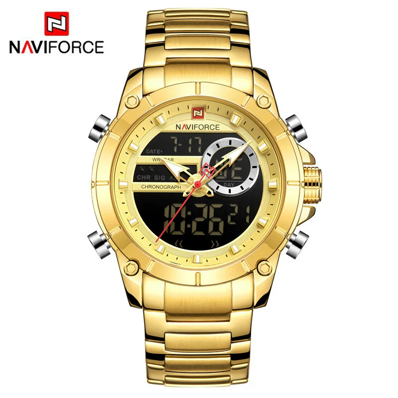 Men's Sports Electronic Luminous Chronograph Quartz Watch Stainless Steel Round Fashion - Image 2