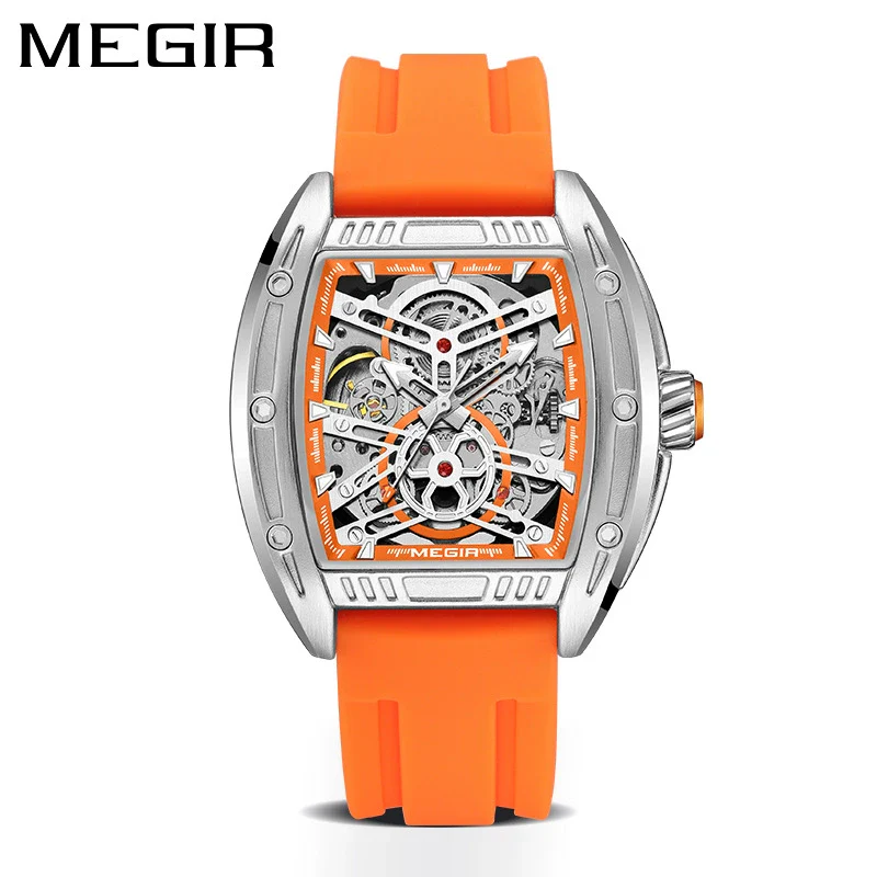 Men's Sports Mechanical Watch Alloy Case Silicone Strap Square Dial Luminous Waterproof - Image 10