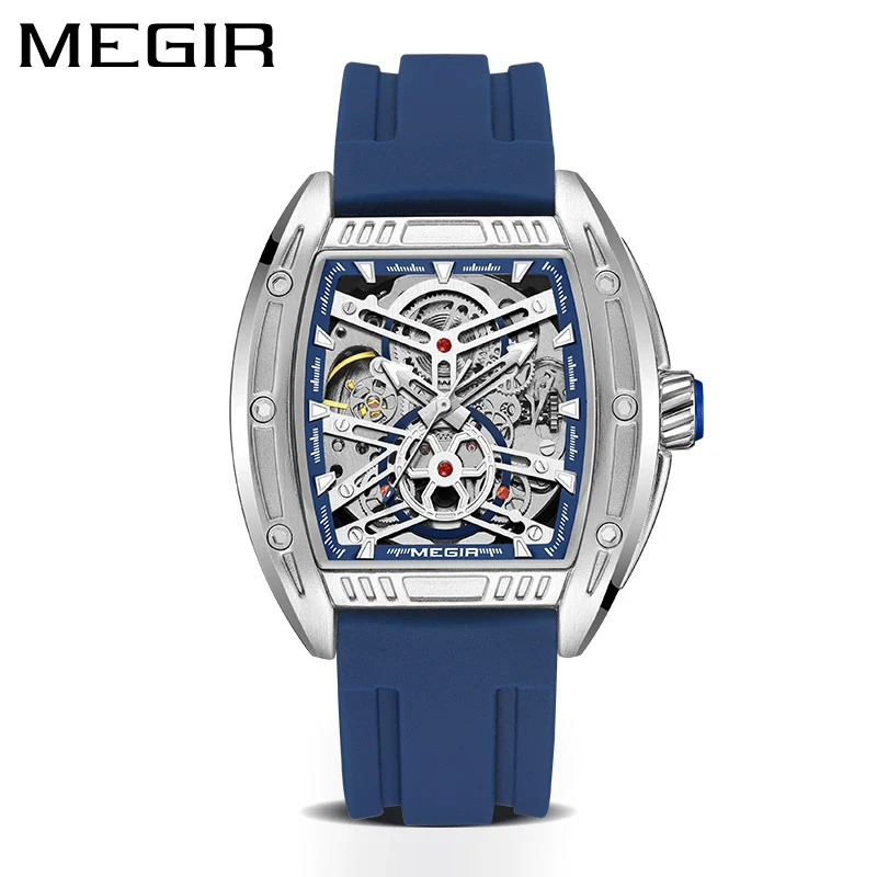 Men's Sports Mechanical Watch Alloy Case Silicone Strap Square Dial Luminous Waterproof - Image 9