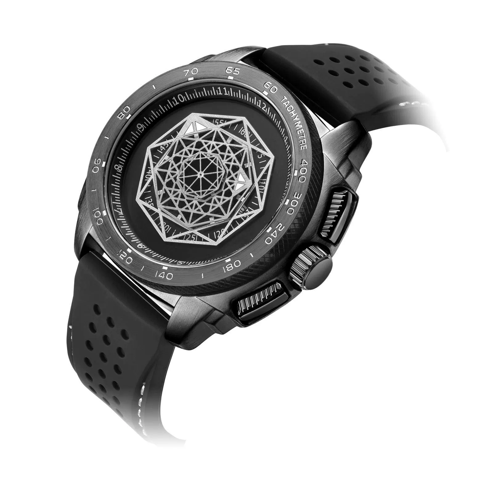 Men's Sports Multifunction Luminous Silicone Quartz Watch With Alloy Case Mineral Reinforced Glass Mirror Stainless Steel Buckle And Round Dial - Image 3