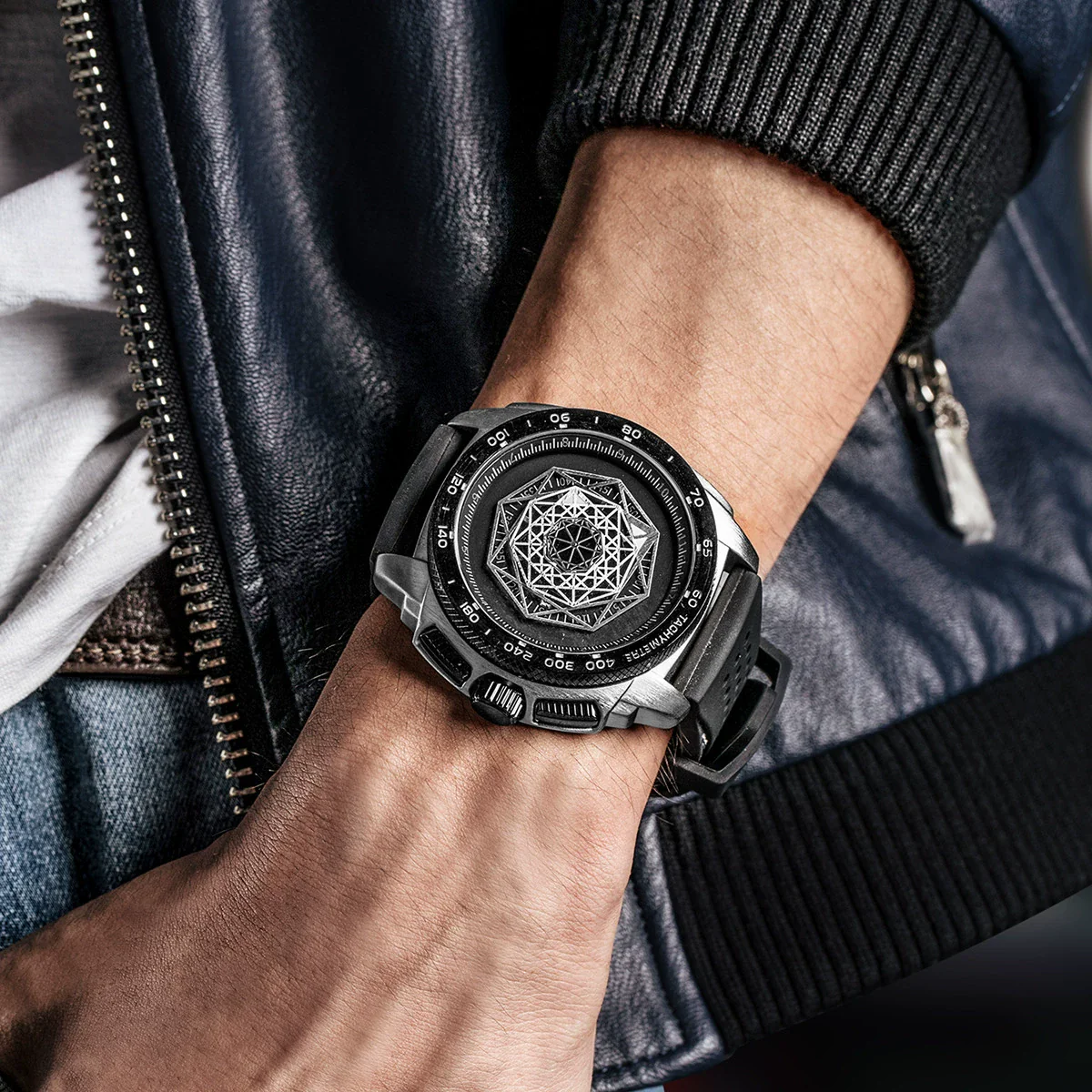 Men's Sports Multifunction Luminous Silicone Quartz Watch With Alloy Case Mineral Reinforced Glass Mirror Stainless Steel Buckle And Round Dial - Image 8