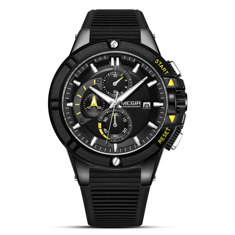 Men's Sports Multifunctional Chronograph Quartz Watch Alloy Case Silicone Strap Mineral Strengthened Glass Mirror Round Dial - Image 6