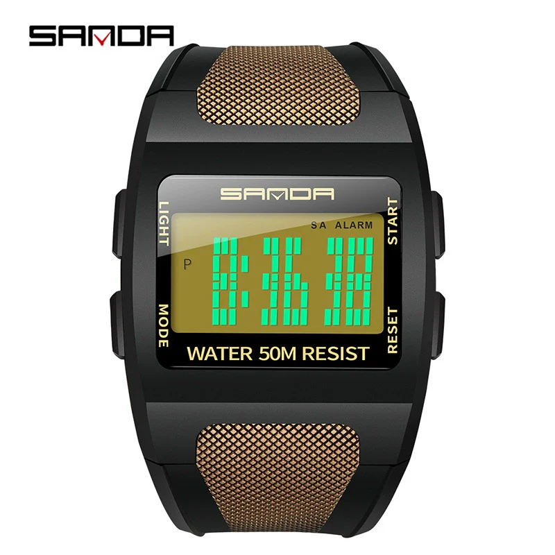 Men's Sports Outdoor Watch Resin Case Square Dial Mineral Reinforced Mirror - Image 5