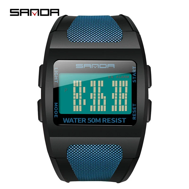 Men's Sports Outdoor Watch Resin Case Square Dial Mineral Reinforced Mirror - Image 7