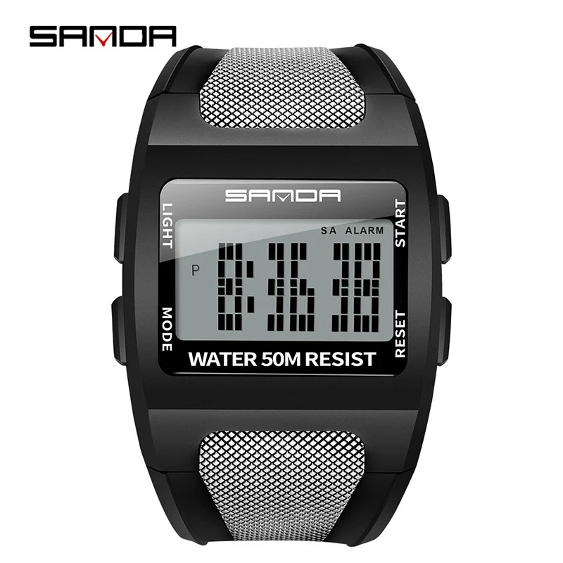 Men's Sports Outdoor Watch Resin Case Square Dial Mineral Reinforced Mirror - Image 8