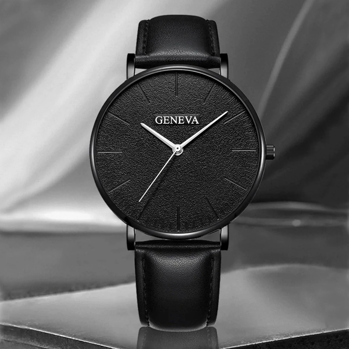 Men's Sports Style Quartz Watch Alloy Case Imitation Leather Strap Round Dial - Image 8