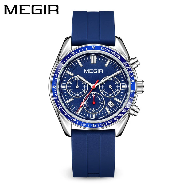 Men's Sports Watch Alloy Case Silicone Strap Mineral Reinforced Glass Mirror Round Dial Waterproof - Image 8