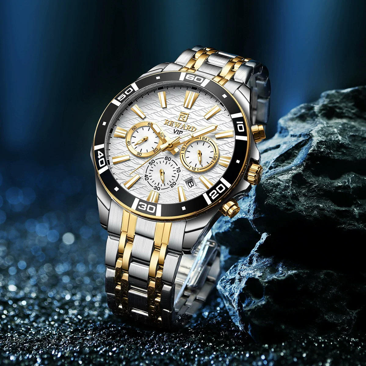 Men's Sports Watch Alloy Case Stainless Steel Belt Round Dial - Image 2