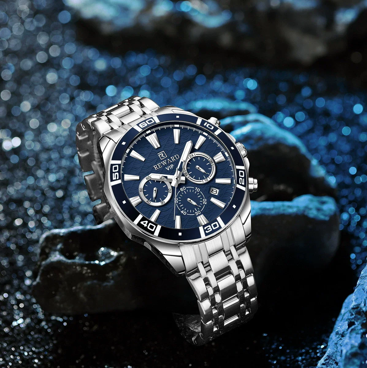 Men's Sports Watch Alloy Case Stainless Steel Belt Round Dial - Image 3